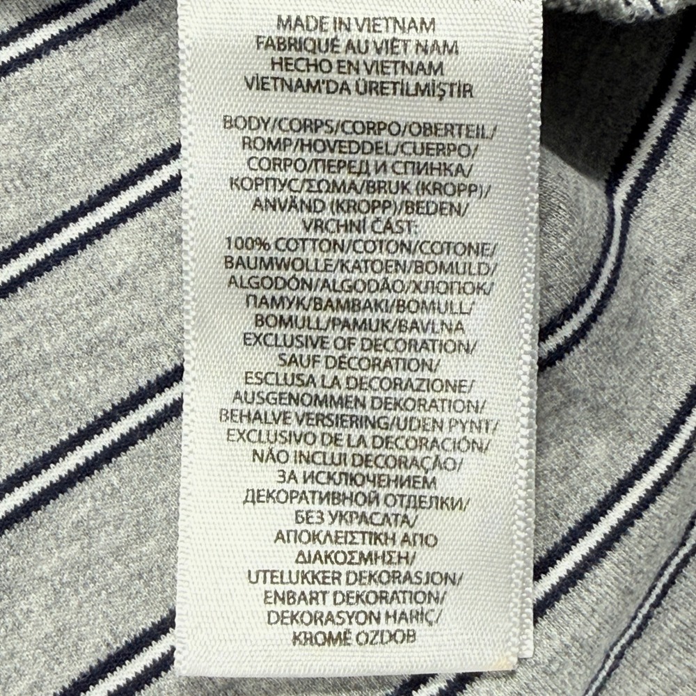 Polo Ralph Lauren Classic Fit Striped Polo Shirt Mens XL Gray Navy White - Picture 6 of 10